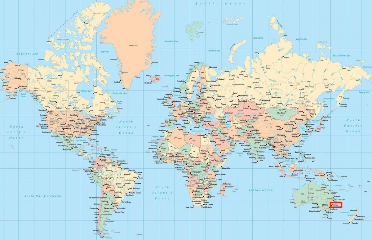سيدني على خريطة العالم ، 