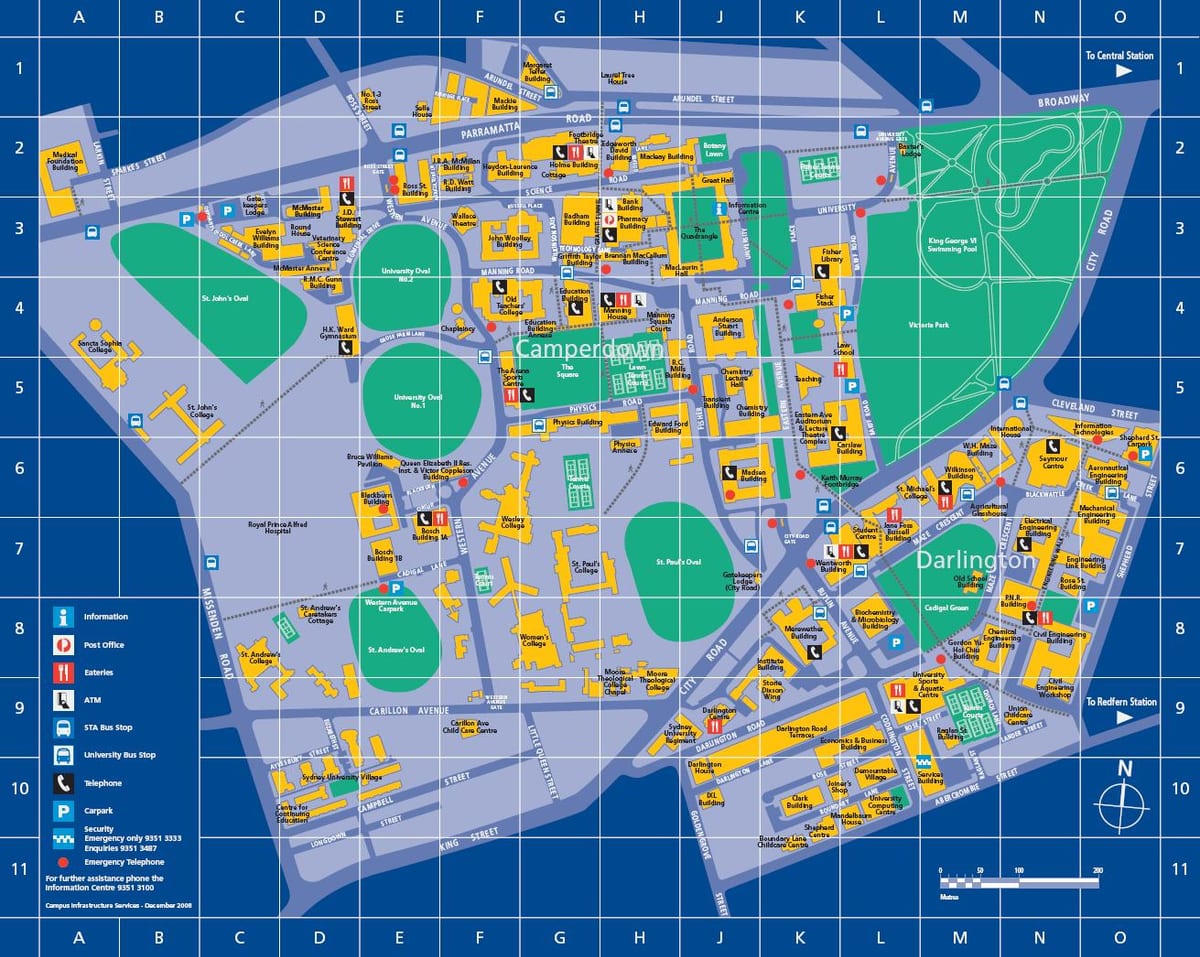 جامعة سيدني خريطة