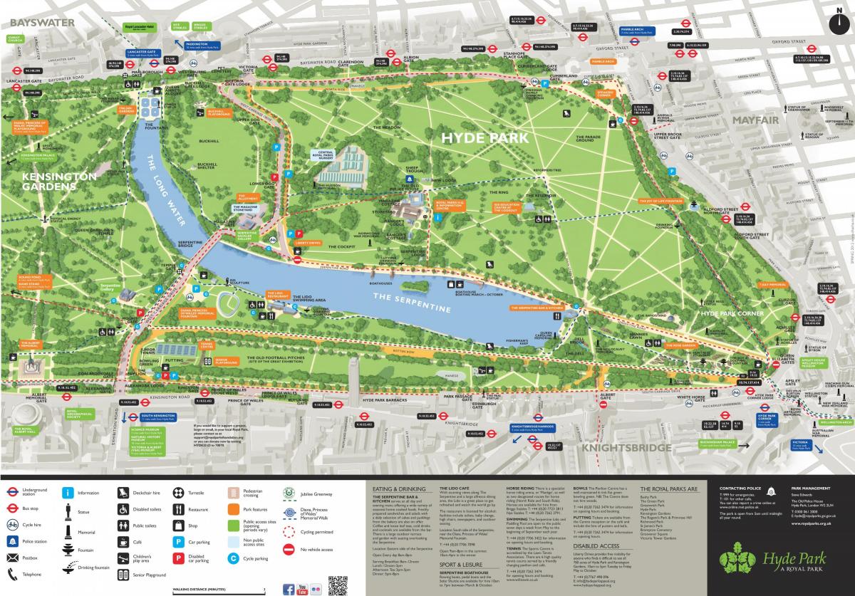 خريطة حديقة هايد بارك في سيدني