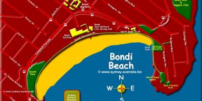 شاطئ بوندي خريطة سيدني